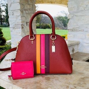 NWT Coach stripe Kathy Satchel&wallet